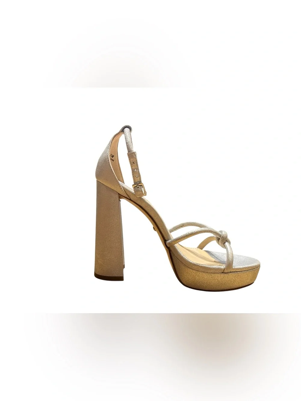 NWT - Pelle Moda Gillian Silver Metallic Suede Platform Heels 7.5